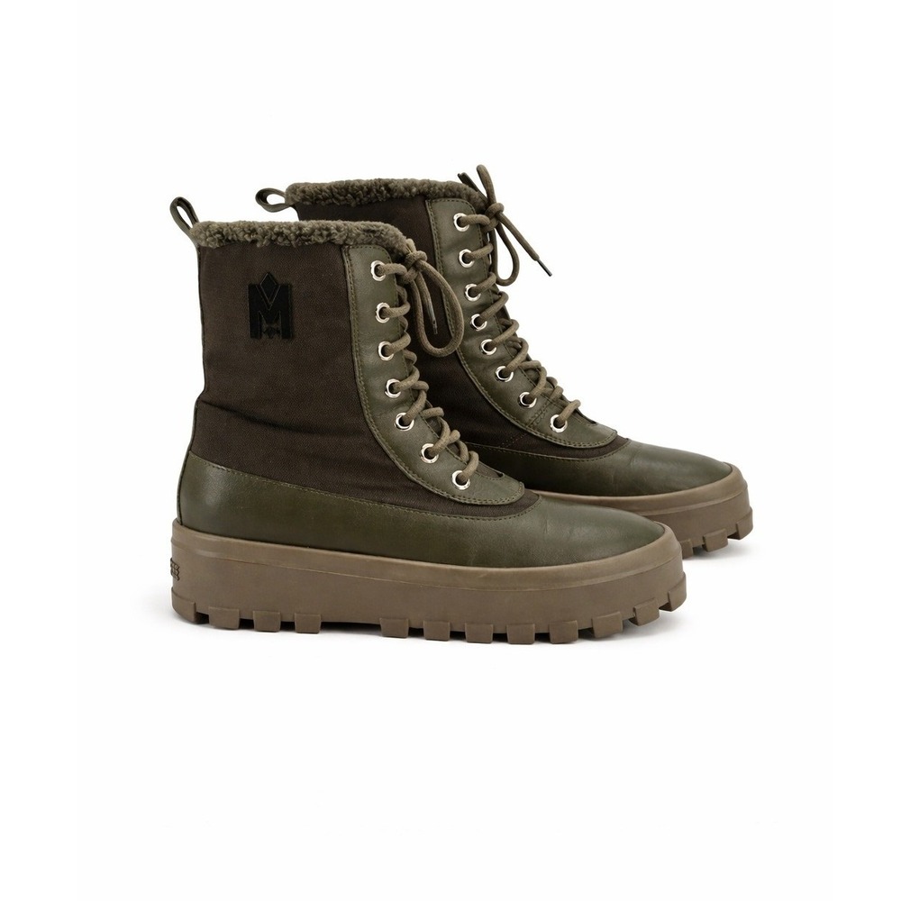 Mackage Womens 40 HERO-W Shearling Lined Winter Boots in Army Green‎